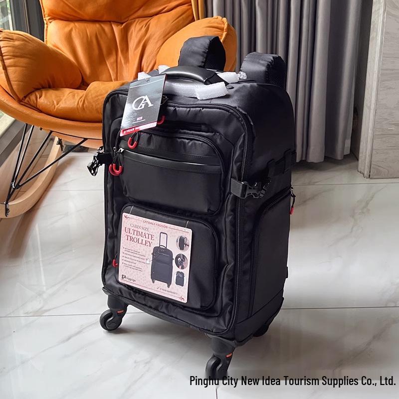 Men s 18 /20 Oxford Cloth Trolley Backpack: Universal-Wheel Carry-On & Hiking Bag 18-inch (carry-on) чёрный