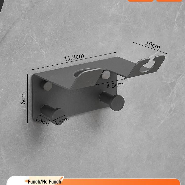 Wall-Mounted Stainless Steel Multifunctional Bathroom Hair Dryer Holder