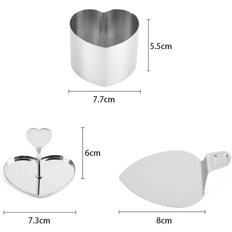 6 Stück Mousse-Kuchenringe Dessertformen, Edelstahl Kaltgericht-Formwerkzeuge, 3-Zoll Kochringe mit Drücker & Heber