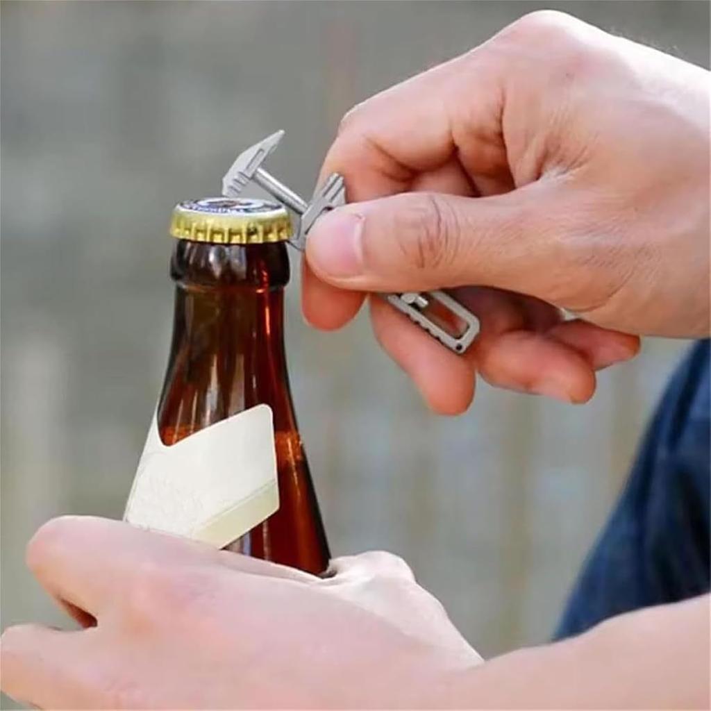 Compact Titanium Multitool, Titanium Multitool For Outdoor Camping Hiking Backpacking Repairing, Mini Portable Adjustable Wrench and Bottle Opener
