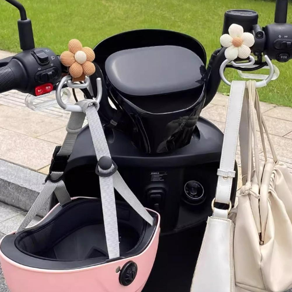 Aluminiumlegierung Motorrad Lenker Haken Helm Aufbewahrung Gepäcktasche Aufhänger Halter mit Blume Für Fahrrad Roller Elektrofahrrad