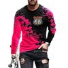 women o neck long sleeve 3d print t shirt