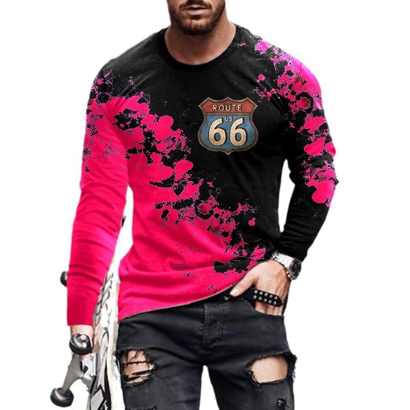 women o neck long sleeve 3d print t shirt