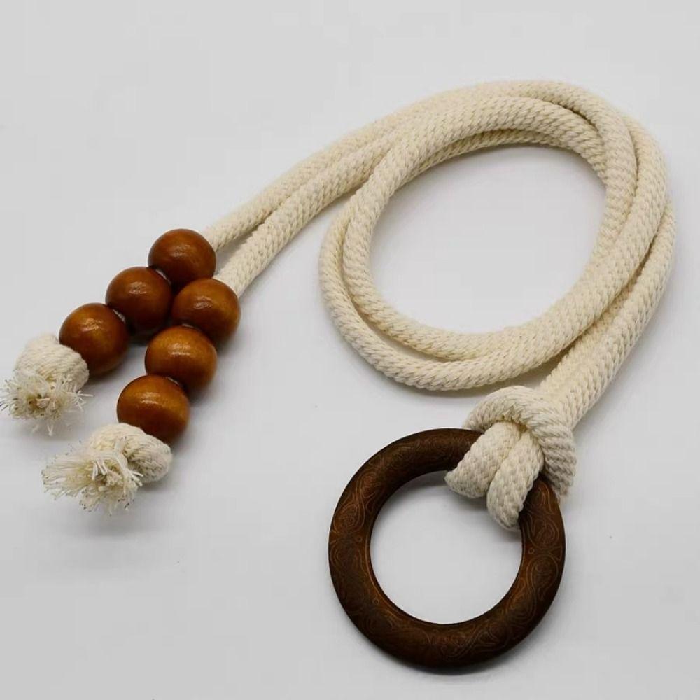 2Pcs Minimalist Macrame Curtain Tiebacks Handcrafted Boho Curtain Tiebacks Farmhouse Decor