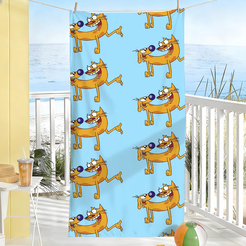 Cute Cartoon C-Catdog-S Funny Towel Soft Pool Gift For Travel Gym Shower Camping Quick Dry Sports Large Beach Towels