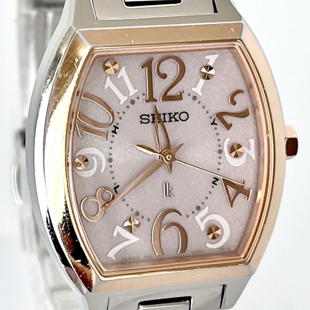 Polished Seiko Lukia Excellent Pink Silver Gold S2377 [Working Condition] Ladies' Watch, Radio-Controlled Solar, Condition, Dial