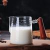 Latte Cup, Coffee Latte Tank Thickened Handmade Hammer Pattern Borosilicate Glass, Coffee Machine Matching Milk Foam Cup Utensils