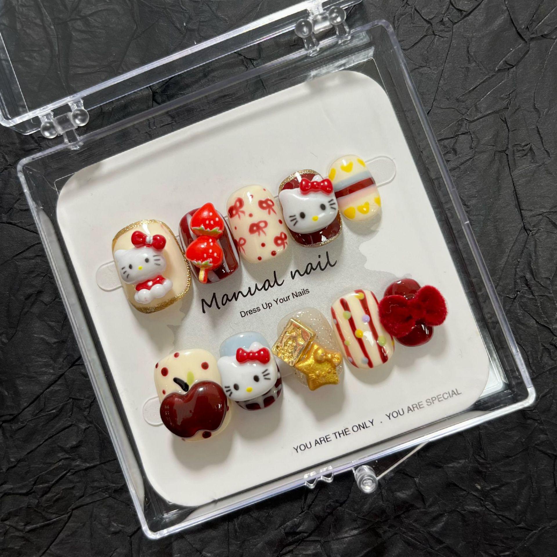 

Kitty Cat Handmade Cute Cartoon Girl Nail Art Stickers - Removable A627 Large