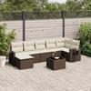 VidaXL Garden Lounge Set with Cushions 8 Pcs, Patio Sofas, Patio Furniture Set, Outdoor Furniture, Brown 3252830