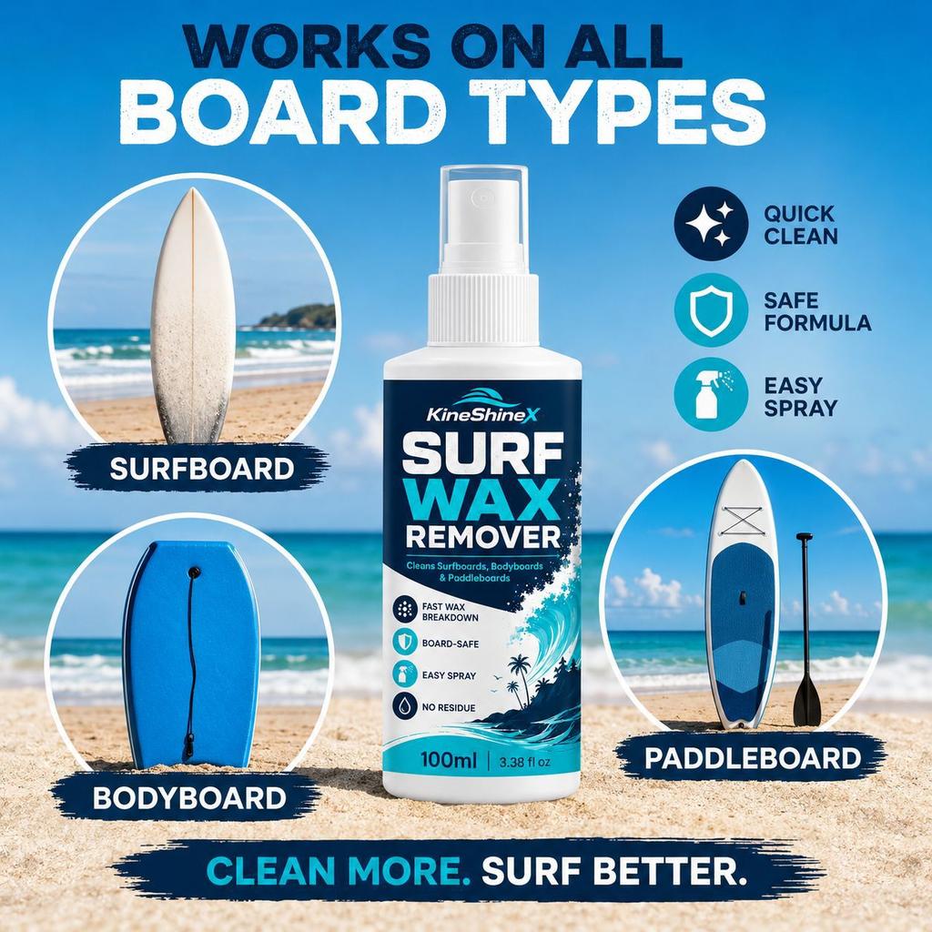 Surf Wax Remover Spray 100ml, Quickly Dissolve Old Surface Wax & Minimize Residue for Surfboards