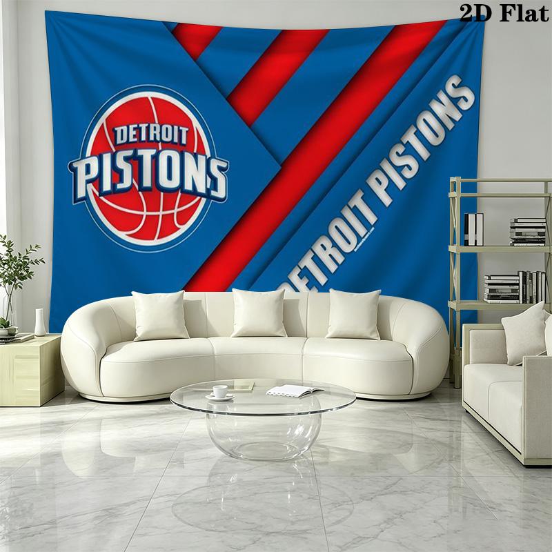 Detroit Pistons Wall Tapestry Aesthetic Wall Hanging Printed Fabric Blanket Decorative Tapestries for Bedroom Living Room Home Decor