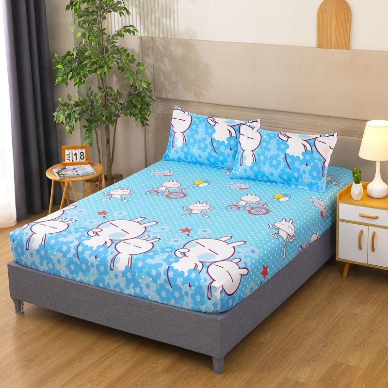Floral Printed Bed Sheet Washed Bedding for Single and Double Beds