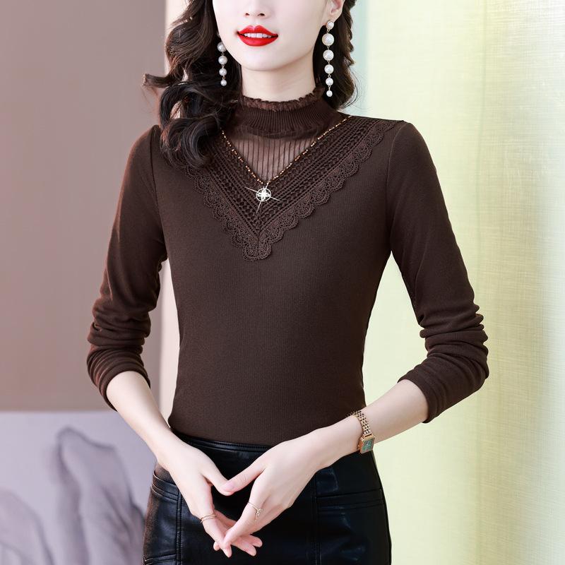 

Футболка с полуводолазкой для женщин, новая зимняя плюшевая утолщенная верхняя часть, модный пуловер, футболка с длинными рукавами 4XL