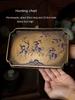 Tea Art Song Style Antique Pure Copper Painted Pot Tray Handmade Brass Pot Mat Copper Tea Tray Dry Teapot Platform Tea Table