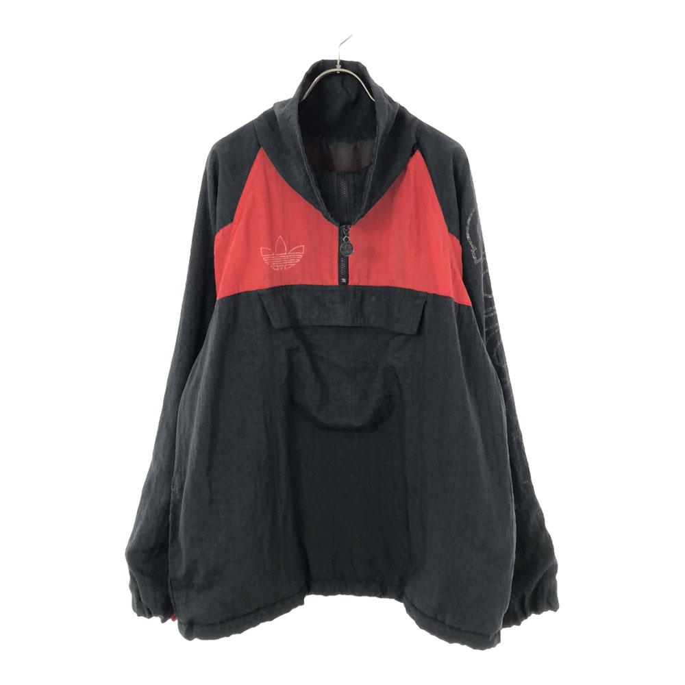 Adidas Trefoil Logo Print High Neck Anorak Jacket Half-zip Pullover, Old Men's Used