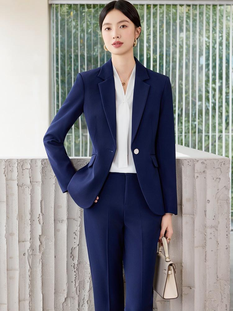 Women's Professional Suit Set: Formal Workwear for Spring and Autumn - High-End Pantsuit for Hotel Sales Managers