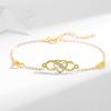 Sterling Silver S925 Bracelet for Women European and American Symbols 8-shaped Love Bracelet Fashionable Heart-shaped Infinite Love Hand