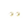 Gold texture earrings women's light luxury temperament high-end stud earrings niche design cold wind suitable for round face earrings