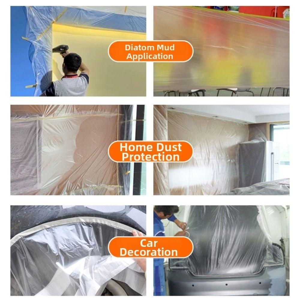 Transparent Self-adhesive Dustproof Film Disposable Moisture Proof Wall Painting Protect Cover Waterproof Plastic