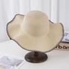French Big-Brimmed Straw Visor Women'S Summer Sun Protection Sun Hat Seaside Outing Wide-Brimmed Bucket Hat Fashionable And Versatile