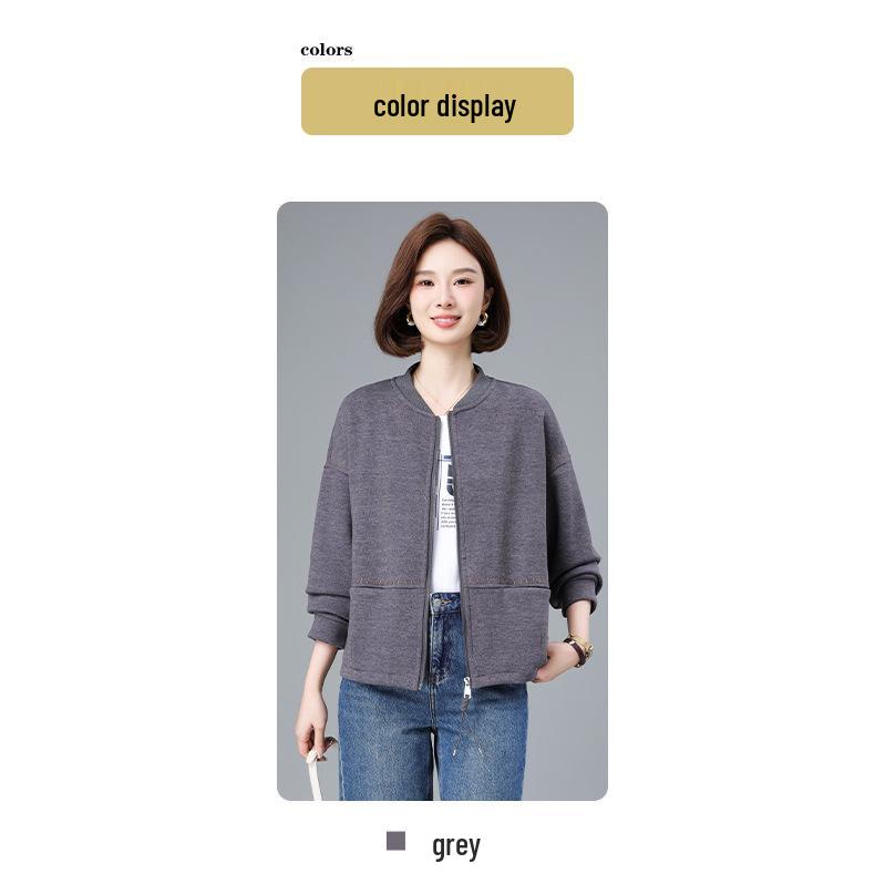 Middle-aged Women's Casual Baseball Jacket - 2025 Spring/Autumn New Style