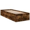 VidaXL Cadre de lit chêne fumé 100x200 cm bois d'ingénierie, meuble de chambre à coucher, sommier, lit à panneaux, lit, lit 3281053