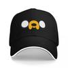 Cartoon Face Design Baseball Cap Black Color with Yellow and White Eyes Fashionable Casual Hat for Adults Unisex Style