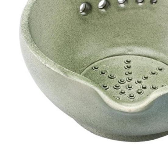 Herb Stripping Bowl Ceramic Herb Leaf Remover Garlic Grinding Bowl Multi-Use Kitchen Herb Stripper