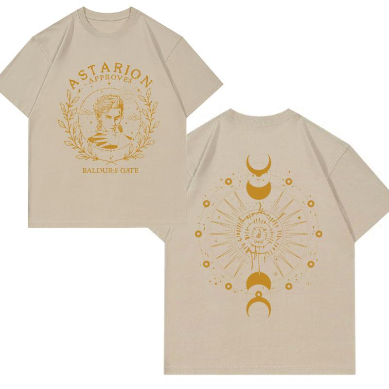 

Ограниченная футболка Astarion Baldurs Gate 3 Girl Dinner Мужская Женская Одежда Винтажные Футболки с Коротким Рукавом Тренд Крутые Готические Футболки XXXL хаки