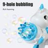 Bubble Blower Cartoon 9 Holes Automatic Bubble Machine with Light Party Favors Summer Toy Outdoor Activity Birthday Gift for Kids