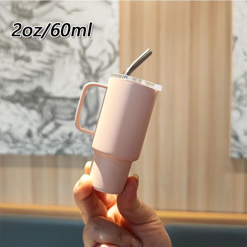 Stainless Steel 2oz Portable Shot Glass with Handle, 60ml Insulated Espresso Cup 2oz светло-розовый