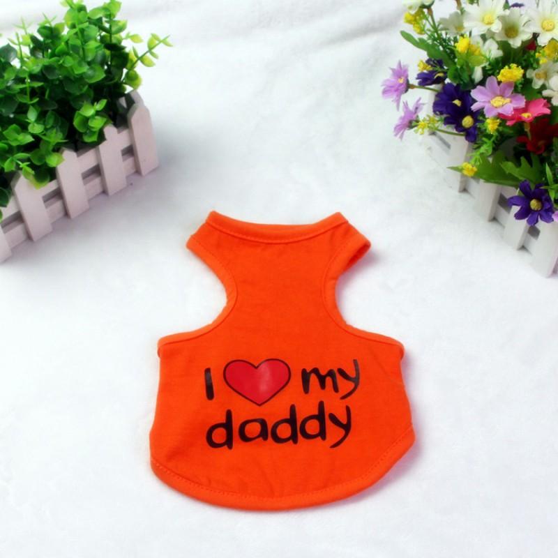 Pet Vest Small Dogs - I Love Mommy Print Cotton Tank Top Teddy Pomeranian Bichon Frise
