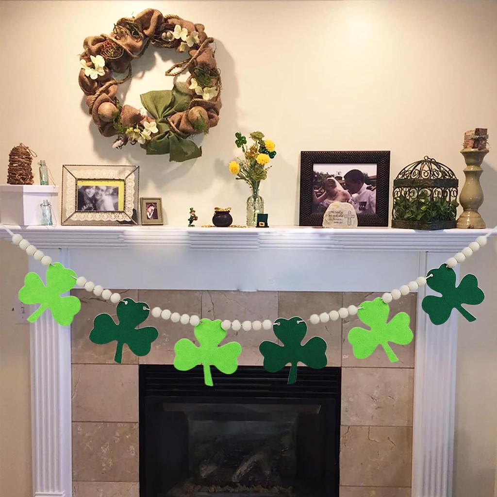 St. Patrick's Day  Hemp Rope Beads Creative Wooden Beads Hemp Rope Festival Party Decoration