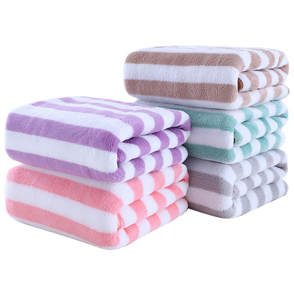 Simple Stripes Absorbent Quick Drying Bath Towel Sets Soft Adults Face Hand Towels Bathroom Microfiber Swim Bath Towels 35x75cm
