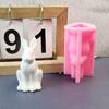 3D Rabbits Animal Figurine Silicone Candle Molds for Candle Soap Making Gypsum Decoration Cement Clay Silicone Molds