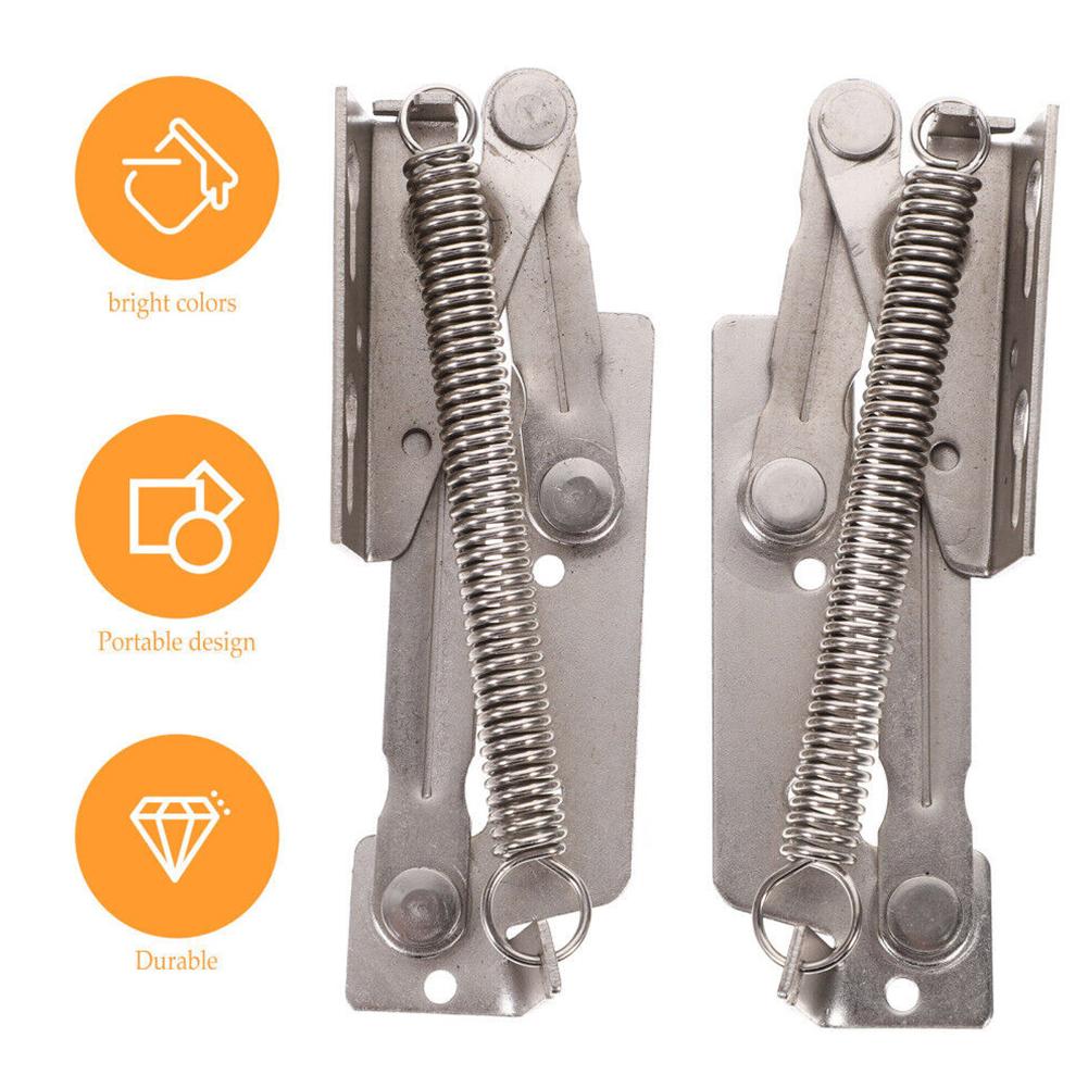 1 Pair Sofa Cabinet Lift-Up Hinge Flap Support With Adjustable Opening Furniture Hardware Cabinet Triangular Spring Hinge