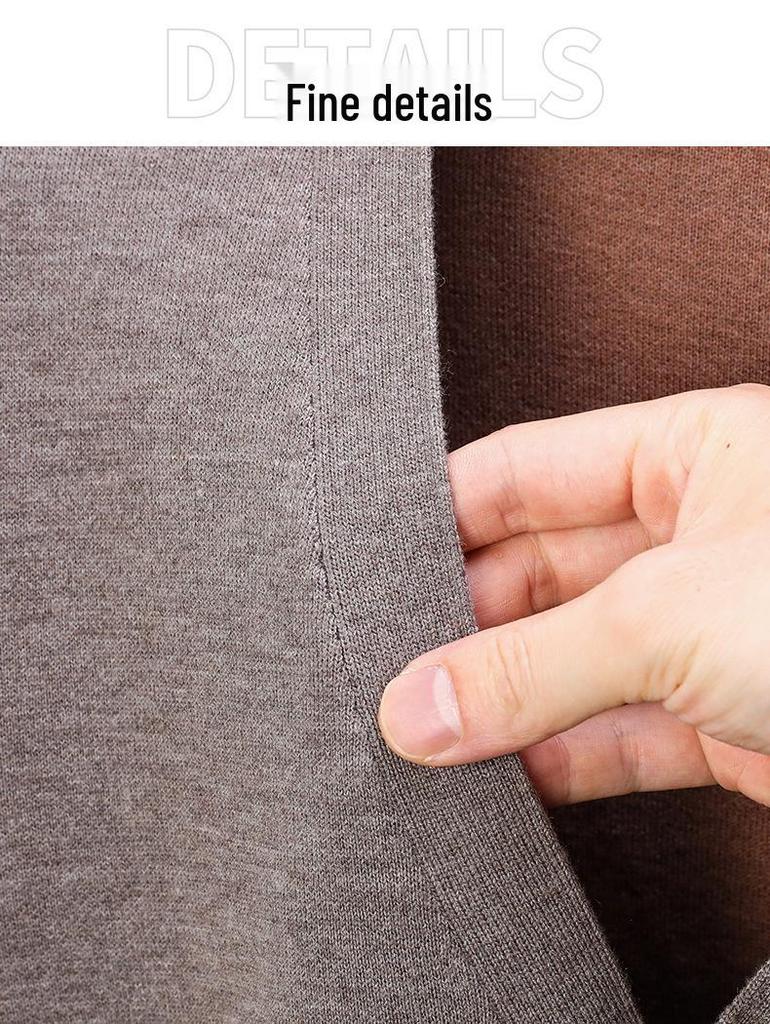 Men's Thick Wool Deep V-Neck Cardigan for Autumn/Winter - Double-Sided Style for Middle-Aged and Elderly