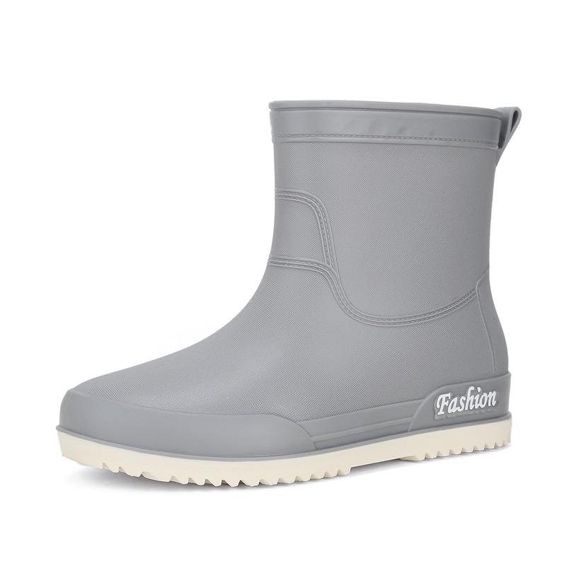 rain shoes women's adult short water shoes non-slip waterproof boots wear-resistant four-season students versatile solid color warm rain boots women