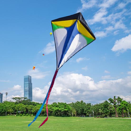 Diamond Kite Eye-catching Easy Installation Polyester Rainbow Outdoor Sports Kite for Children