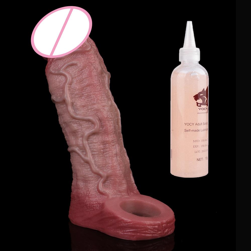 SXXY Multi-Types Skin Touch Hollow Dildo Silicone Male Dick Extender Realistic Delay Ejaculation Sex Toys For Men 18+ Couple Sex