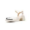Baotou Sandals Women's Summer New Thick Heel Middle Heel Silver Empty Mary Jane Single Shoes