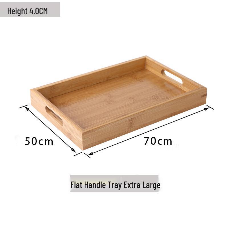 Bamboo & Wood Rectangular Tea Tray: Portable Serving Tray for Home, Restaurant, Hotel, Bread, Confinement, or Barbecue.