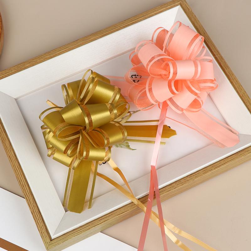 5/10Pcs Wedding Car Bow Ribbons Pull Flower Christmas Gift Wrap Packaging Decoration Diy Craft Flowers Birthday Party Supplies