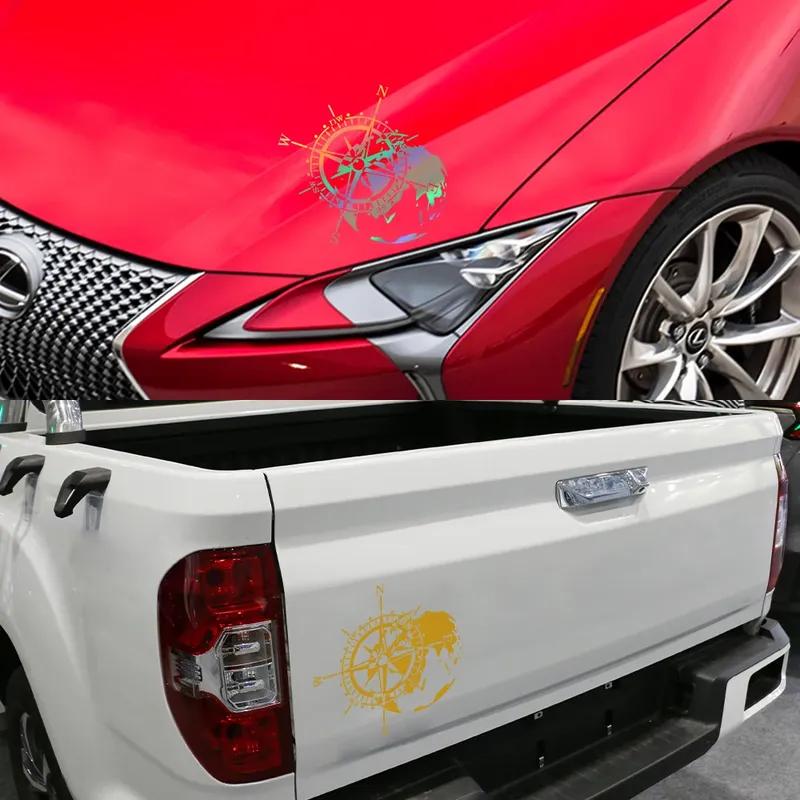 Compass World Map Graphics Vinyl Decal Decoration Auto Tuning Accessories Universal Various Sizes Car Camper RV Body PVC Sticker
