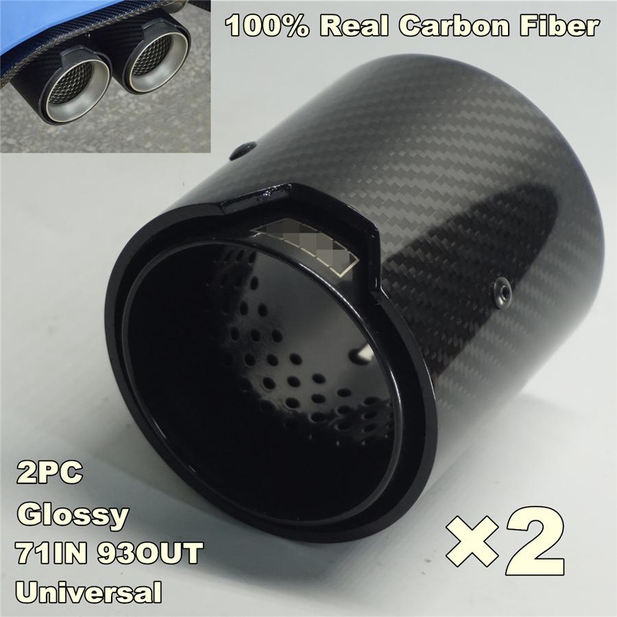 

Brand New Car Carbon Fiber Exhaust End Tail Tips 71mm in 90 OUT