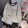 Womens Bamboo Cotton Fleece-Lined Long Sleeve Tee Loose Fit Round Neck Winter Top Comfortable Casual