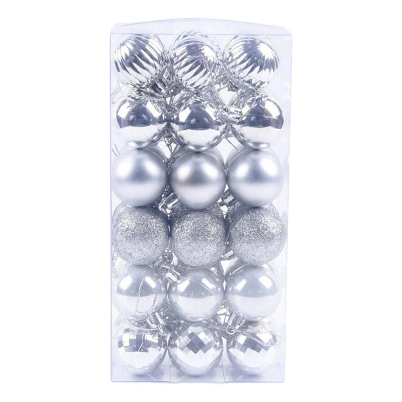 1 Box Christmas Ball Christmas Tree Ornament Home Christmas Hanging Pendant 2024 New Year Gift Holiday Party Decoration