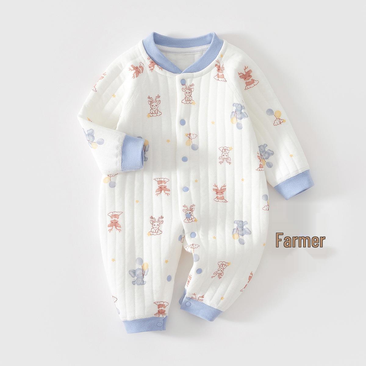 

Pure Cotton Quilted Baby Jumpsuit Romper for All Seasons 59