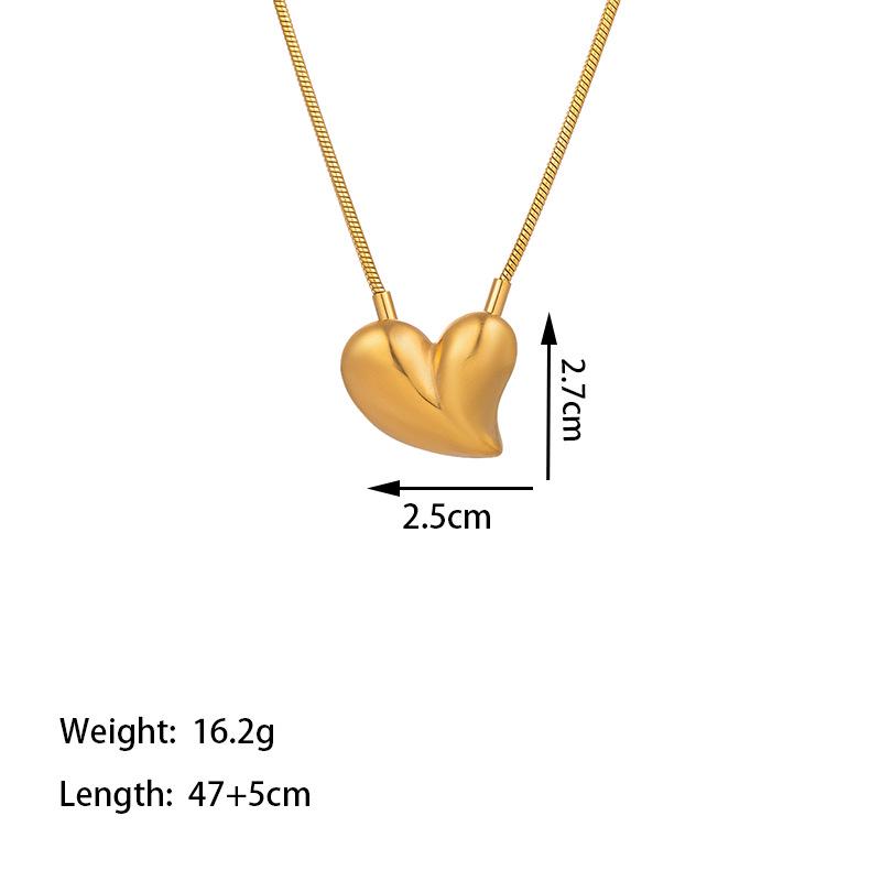 Elegant Personalized Double Heart Pendant Titanium Steel Necklace for Women