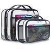 Large Capacity PVC Transparent Mesh Storage Bag Zipper Bag Waterproof Makeup Storage Bag Portable Toy Organizer Packaging Bag